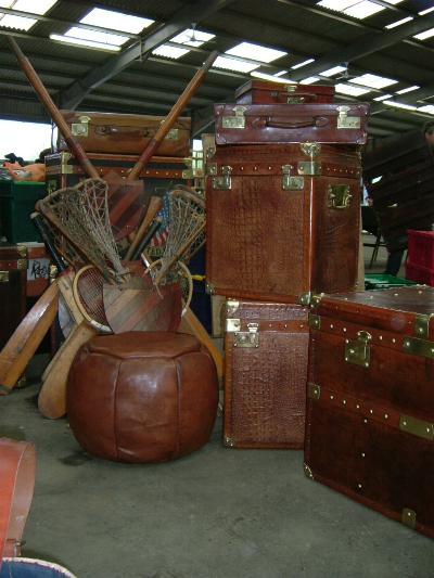 Vintage leather suitcase, by H. J. Cave and Sons of London, with