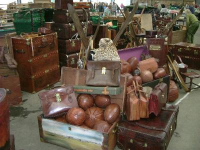 Vintage leather suitcase, by H. J. Cave and Sons of London, with