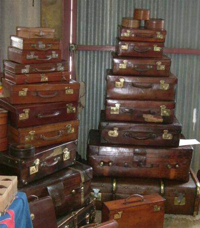 Antique Louis Vuitton Auto Car Trunk Steamer Suitcase Black Canvas Insert  SALE